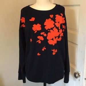 J. Crew Embroidered Flower Sweatshirt